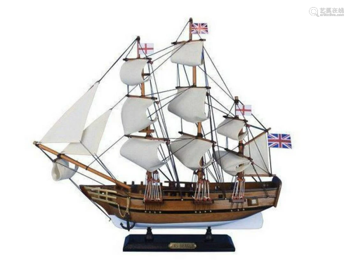 Wooden Charles Darwins HMS Beagle Tall Model Ship 20"