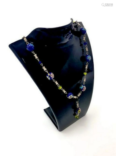 Ladies CloisonnÃ© Beaded Floral Necklace