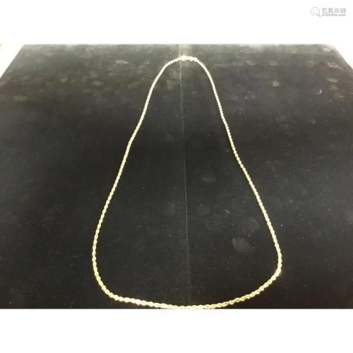 Solid 10K Yellow Gold Men's Custom Made Rope Chain