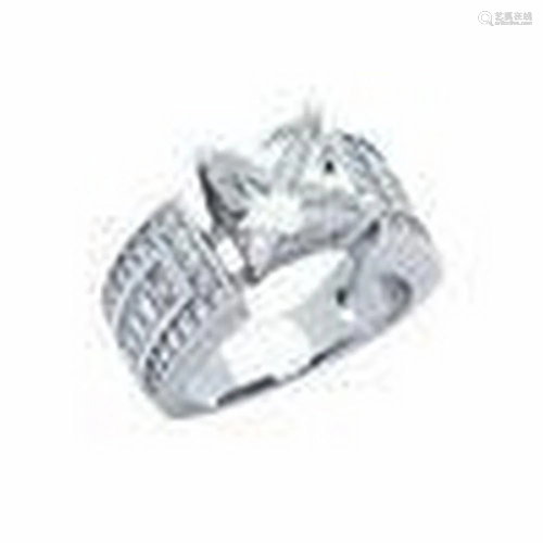 Sterling Silver Prong Setting Austrian Crystal Ring