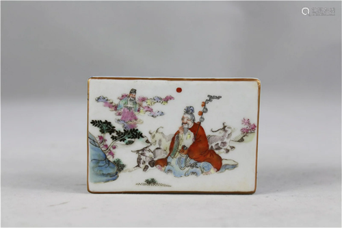 A Chinese Famille-Rose Porcelain Paper Weight