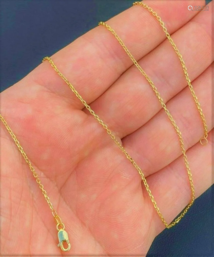 Solid 14k Yellow Gold Cable Box Necklace