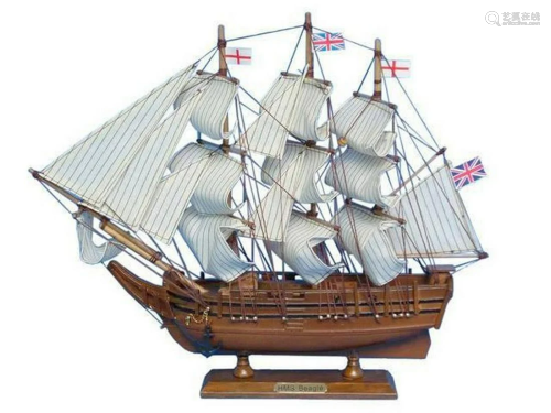 Wooden Charles Darwin's HMS Beagle Model Ship 14"