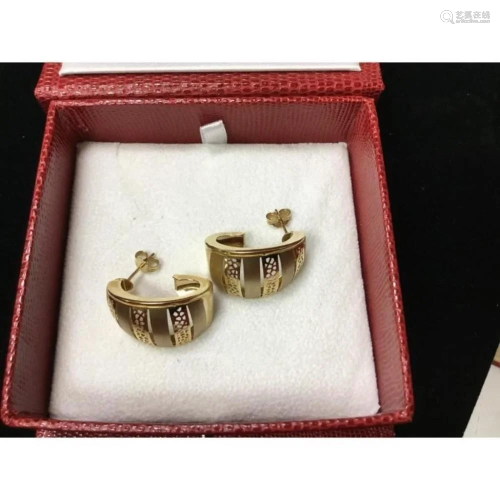 Pair of Italian 14K Gold Vintage Bumble bee Earrings