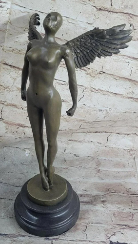 Italian Artist Aldo Vitaleh Nude Angel flying Abstract Statu...