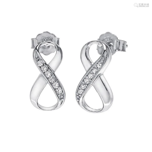 Sterling Silver Austrian Crystal Infinity Earrings