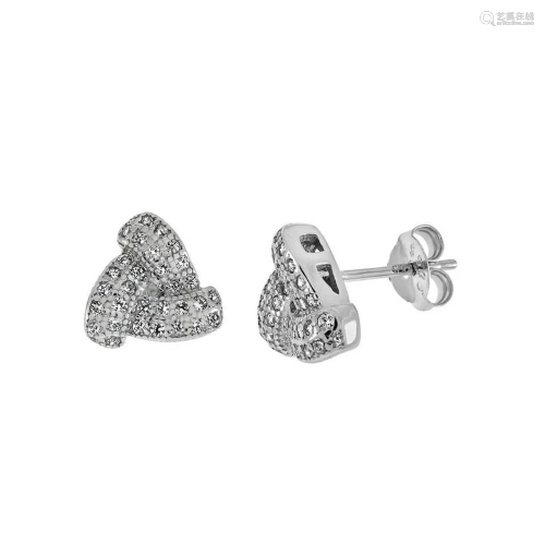 Sterling Silver Love Knot Stud Earrings