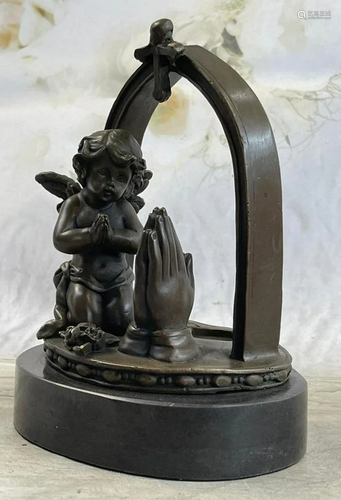 Religious Winged Angel Bronze Sculpture