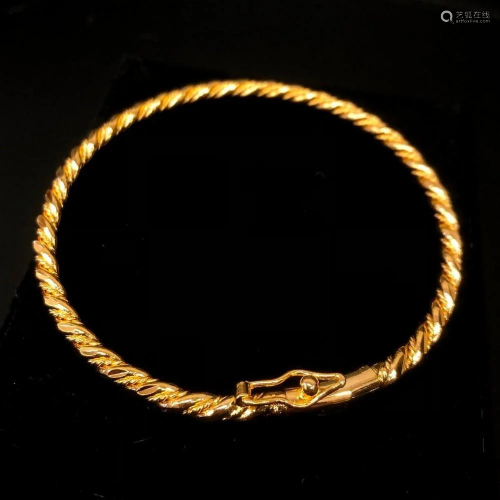 Ladies 10k Yellow Gold Plated Rope Braid Bracelet