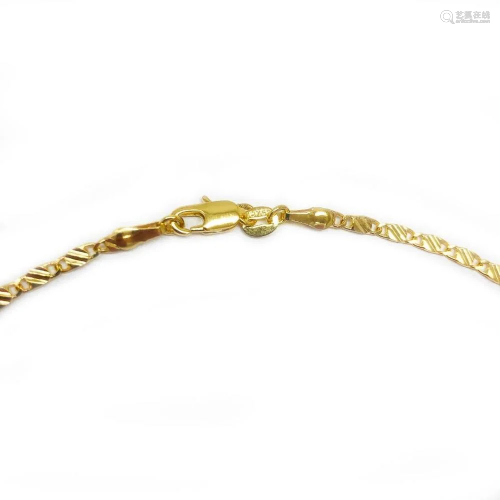 18K Yellow Gold Plated Necklace With Unique Link