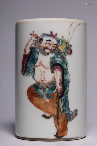 A Chinese Famille-Rose Porcelain Brush Pot