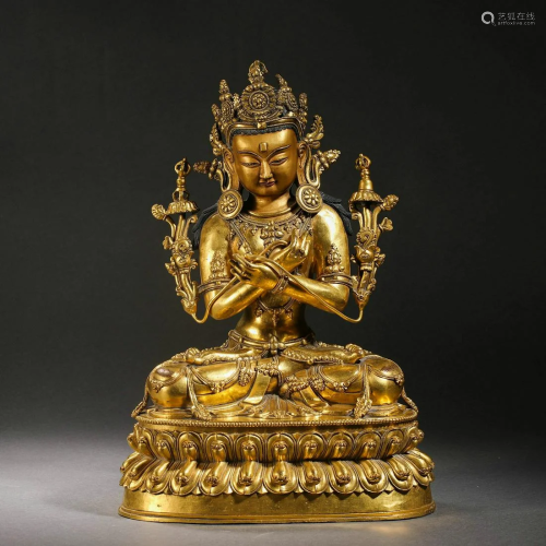 Gilt Bronze Figure of Seated Buddha