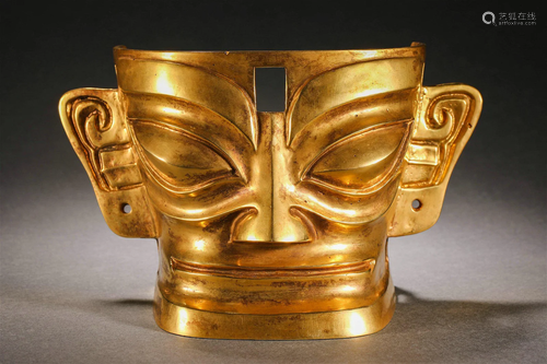 Gilt-Bronze Face-Mask