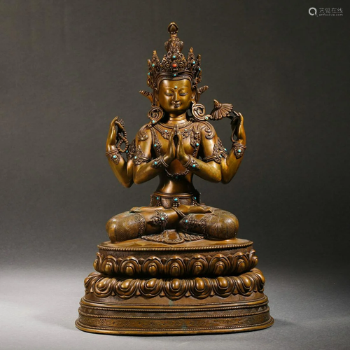 Gilt-Bronze Figure of Seated Buddha