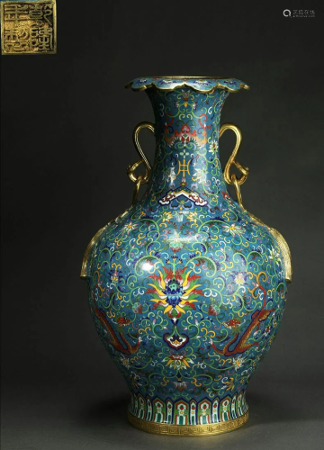 Cloisonne Enamel Baluster Vase