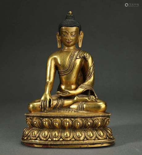 Gilt-Bronze Figure of Seated Buddha