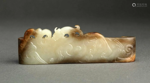 Carved Brownish Jade Ornament