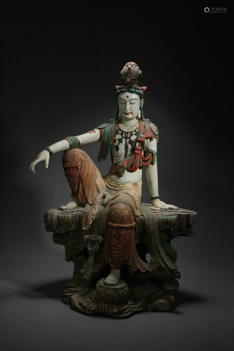 Painted Figure of Seated Avalokitesvara