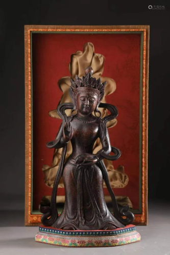Carved Eaglewood Figure of Standing Avalokitesvara