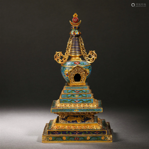 Cloisonne Enamel Buddha Pagoda