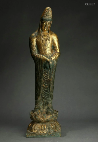 Gilt-Bronze Figure of Standing Buddha