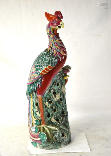 Large Famille Rose Phoenix Bird Figure