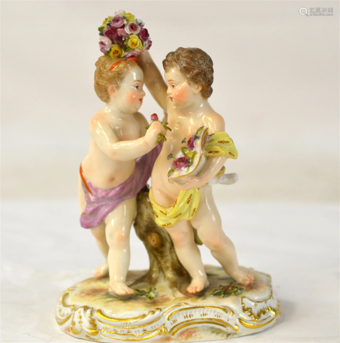 Couple Meissen Figure Cupid