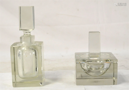 Two Moser Crystal Bottles