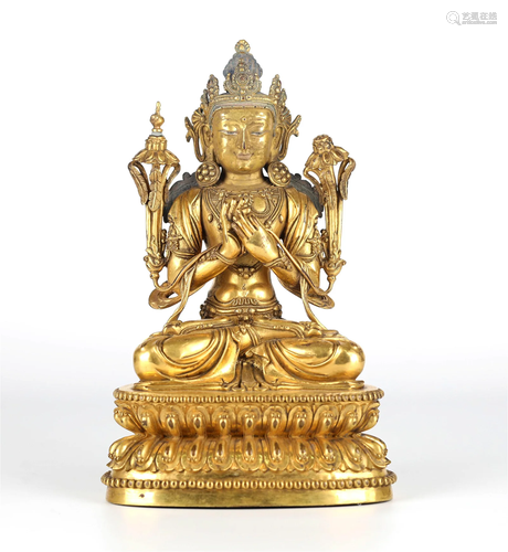 Fine Chinese Gilt Bronze Buddha Figure