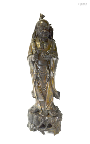 Chinese Large Bronze Luohan Figure