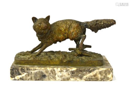 Antique Bronze Fox by P.J Mene