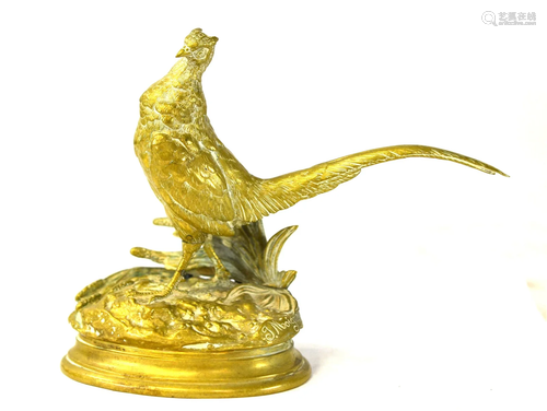 Antique Bronze Pheasant by J Moigniez