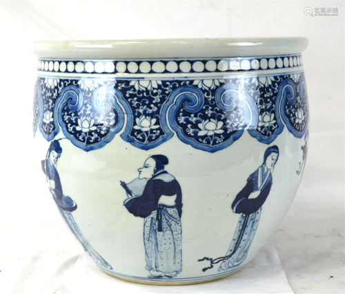 Chinese Blue & White Fish Bowl