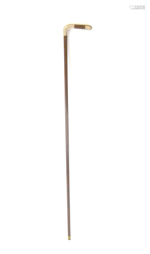 Antique SIlver Mounted Wood Walking Cane