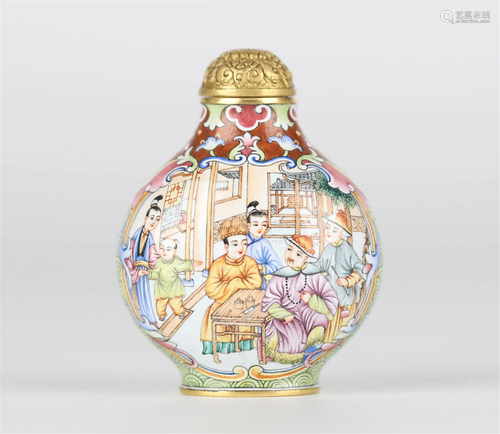 Chinese Enamel on Copper Snuff Bottle