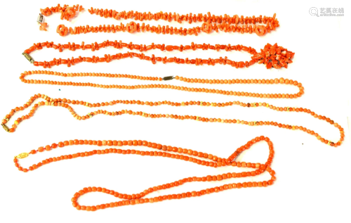 Five Coral Necklaces