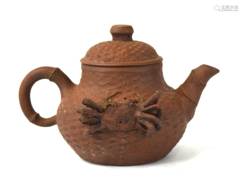 Chinese Yixing Zisha Teapot w Crab