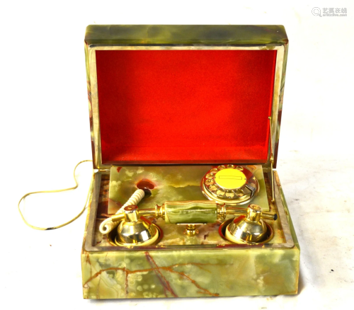 Vintage Green Onyx Box Telephone