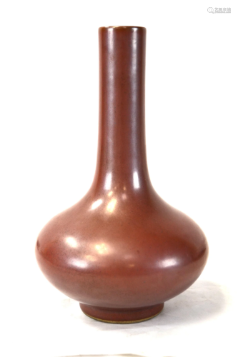 Chinese Gilt Red Glazed Bottle Vase