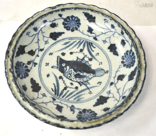 Chinese Blue & White Dish