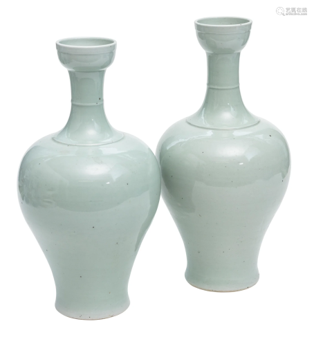 Chinese Celadon Ring Neck Vases