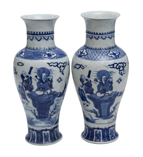 Chinese Canton Baluster Vases