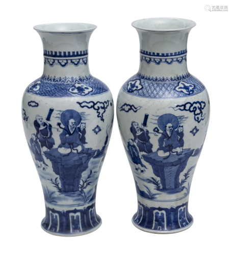 Chinese Canton Baluster Vases