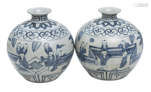 Chinese Canton Globular "Children" Vases