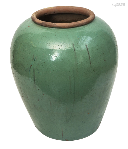 Outstanding Chinese Celedon Mint Green Storage Vessel