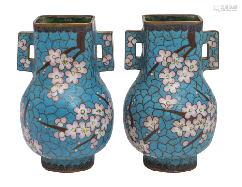Chinese Cloisonne Cabinet Vases