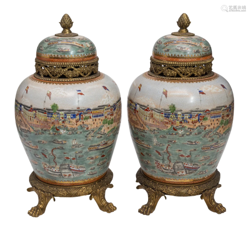Chinese Export Temple Jars