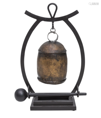 Chinese Gong on Cast Iron Stand
