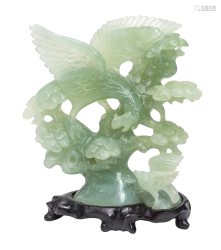Chinese Carved Jade Bird Figurine