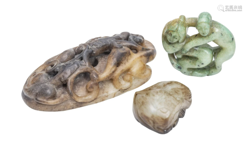 Assembled Chinese Carved Jade & Agate Grouping